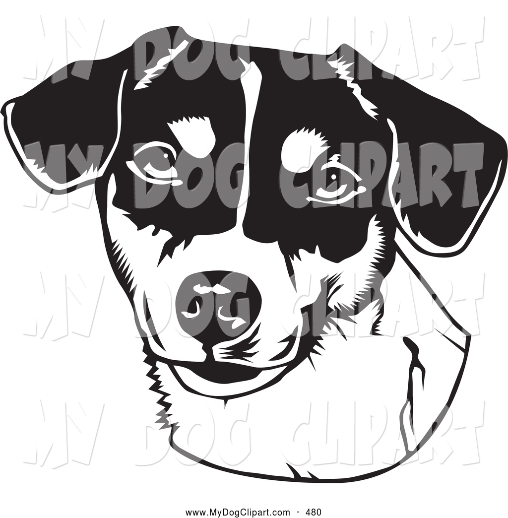 Jack Russell Dog Clip Art Black And White