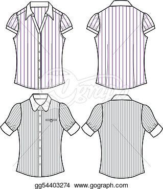 Lady Fashion Formal Stripe Blouse  Stock Clip Art Gg54403274   Gograph