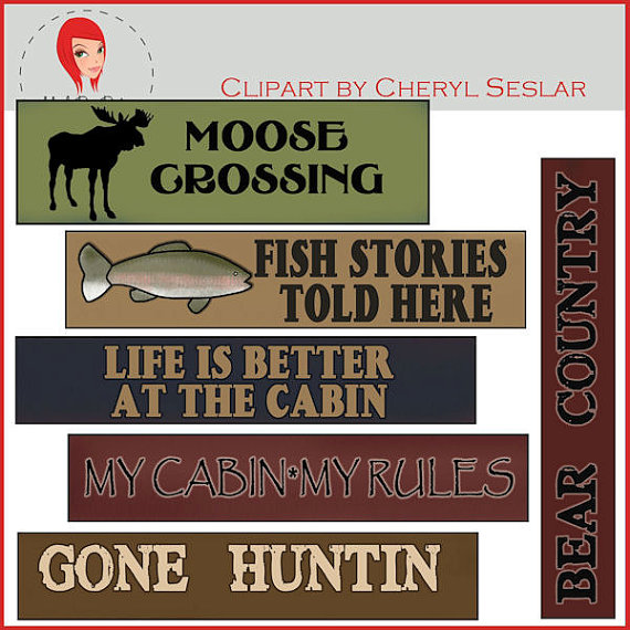 Log Cabin Welcome Signs Northwoods Clipart By By Marlodeedesigns