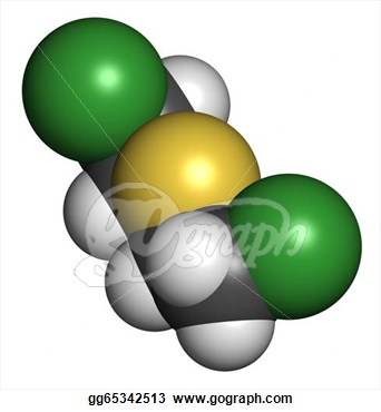 Mustard Gas  Yperite Bis 2 Chloroethyl  Sulfide  Molecule Chem