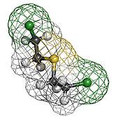 Mustard Gas  Yperite Bis 2 Chloroethyl  Sulfide  Molecule Chem