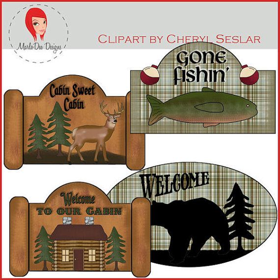 New Log Cabin Signs Northwoods Clipart By Cheryl By Marlodeedesigns      