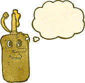 Retro Cartoon Mustard Bottle   Stock Illustration