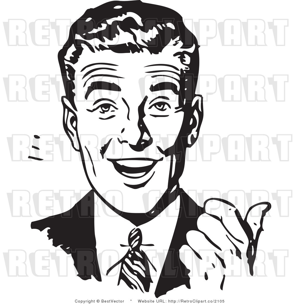 Retro Vector Clip Art Of An Excited Businessman By Bestvector    2105