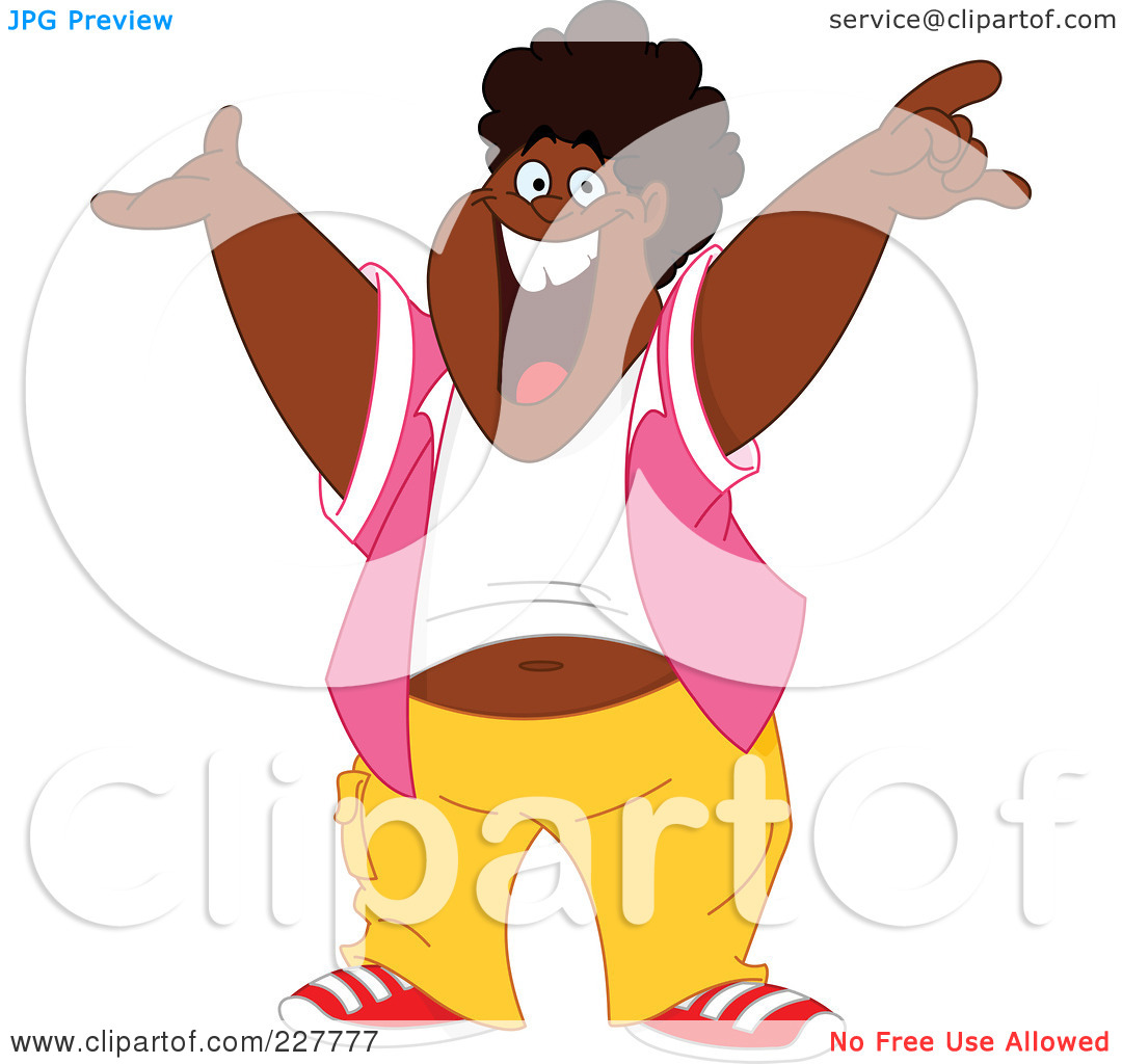Royalty Free  Rf  Clipart Illustration Of An Excited Chubby Black Man