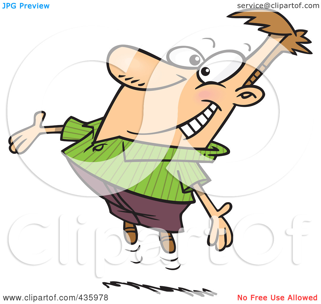 Royalty Free  Rf  Clipart Illustration Of An Excited Man Jumping And