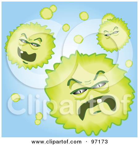 Royalty Free  Rf  Clipart Illustration Of Three Green Pollen Specks