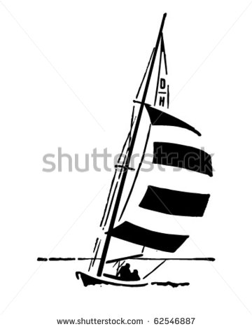 Sailing   Retro Clipart Illustration   Stock Vector