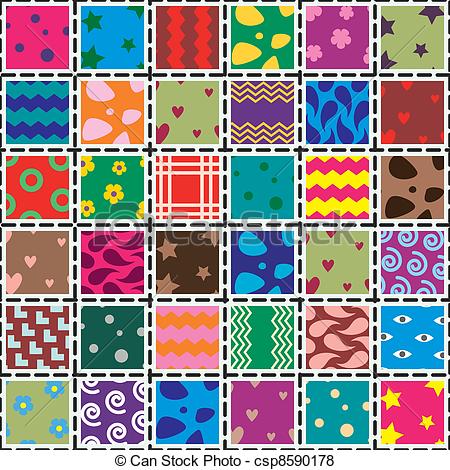 Vector   Vector Patchwork Fabric Art Background   Stock Illustration