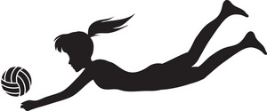 Volleyball Clipart Image   Girl Or Woman Playing Volleyball And Diving