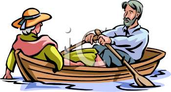 1102 0512 5230 Elderly Couple Riding In A Rowboat Clipart Image Jpg