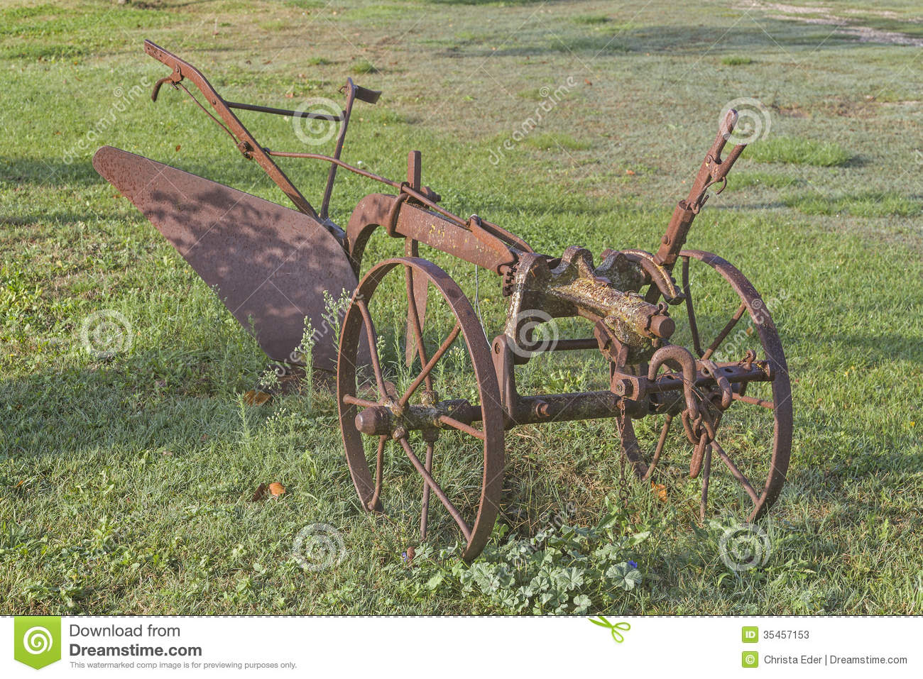 An Old Plow An Agricultural Implement For Loosening And Plowing Of