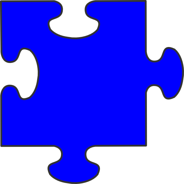 Blue Border Puzzle Piece Clip Art At Clker Com   Vector Clip Art    