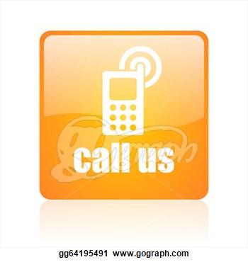       Call Us Orange Square Glossy Web Icon  Clipart Gg64195491