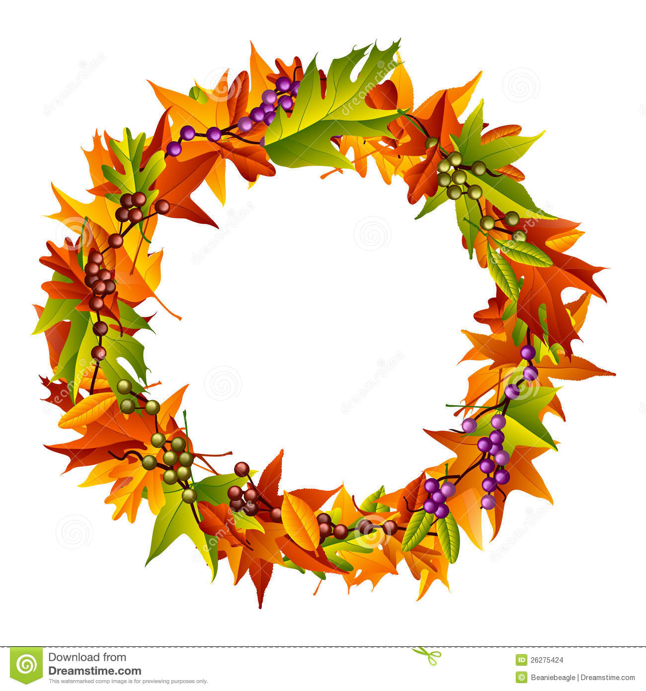 Fall Wreath Clipart Autumn Wreath