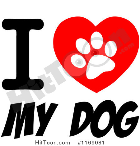 Heart And I Love My Dog Text   Royalty Free Vector Clipart  1169081