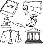 Illustration Of Judicial Icons   Set Of Judicial Icons