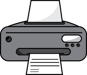 Printer Clipart Image  Black And White Drawing Of An Office Printer Or