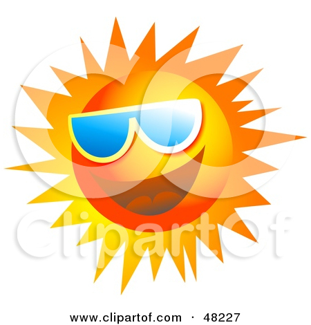 Royalty Free  Rf  Clipart Illustration Of A Jolly Sun Face Wearing