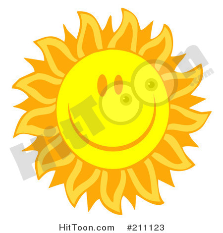 Sun Clipart  211123  Happy Sun Face With Petal Like Rays By Hit Toon