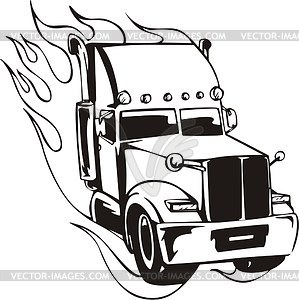 Truck Flame   Vector Clip Art
