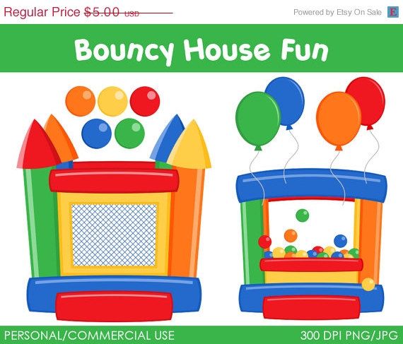 50  Off   Bouncy House Fun Clipart   Digital Clip Art Graphics For Pe    
