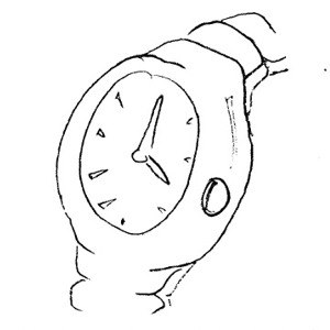 Black And White Outline Watch