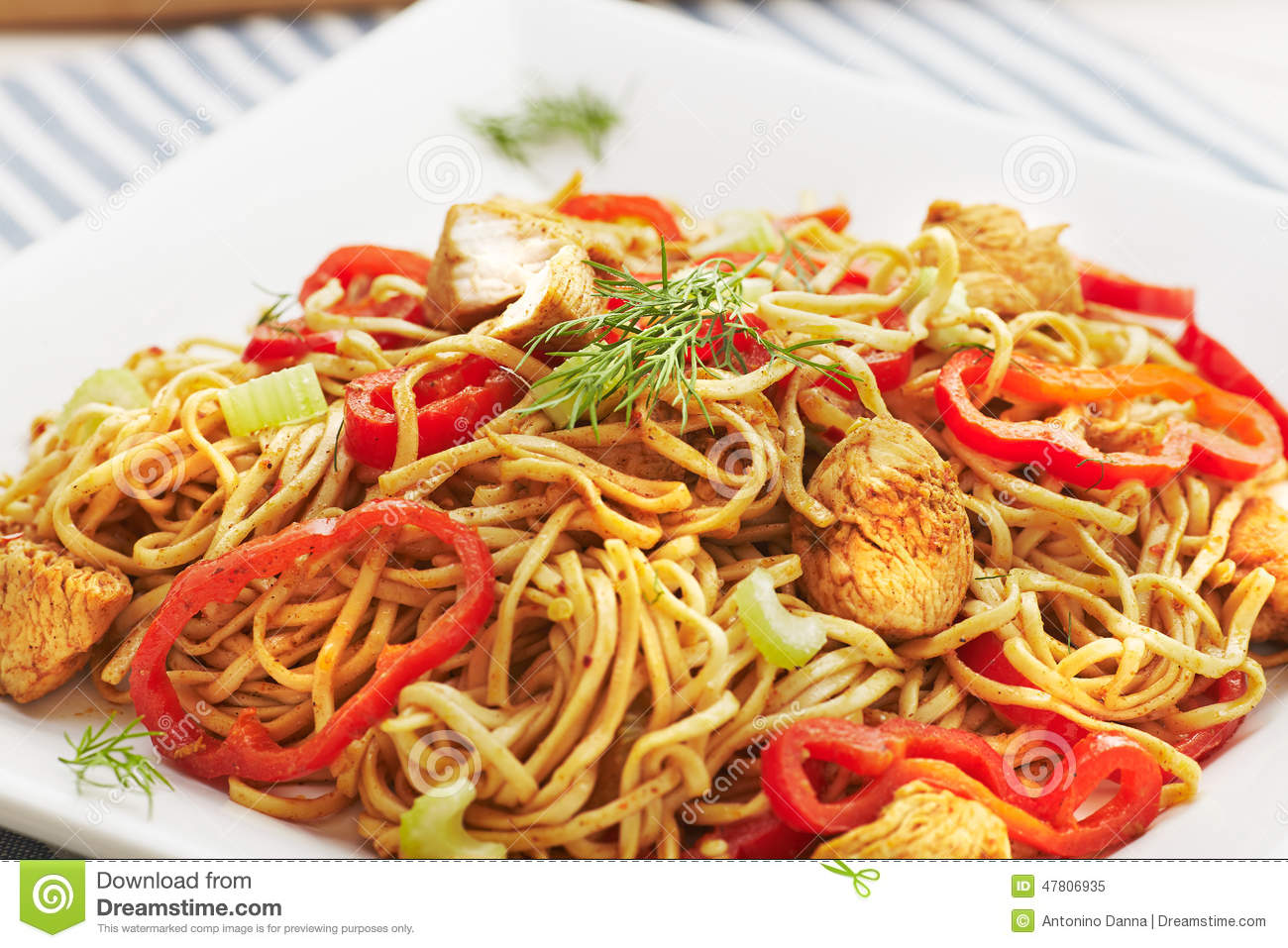 Chicken Noodles Stock Photo   Image  47806935