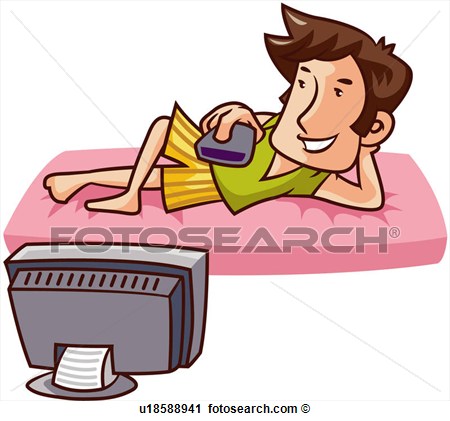 Clipart Television Resting Watching Men Fotosearch Search Clip Clipart