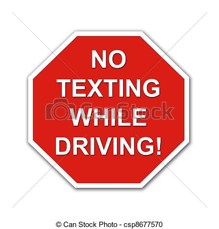 Driving Sign   Red No Texting While    Csp8677570   Search Clipart