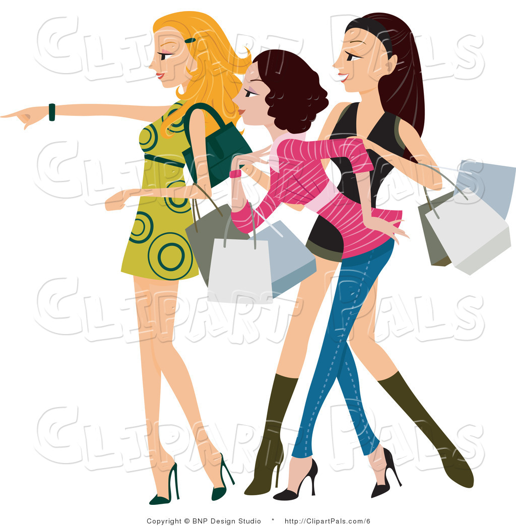 Pal Clipart Of A Fashionable Young Window Shopping Women Looking And