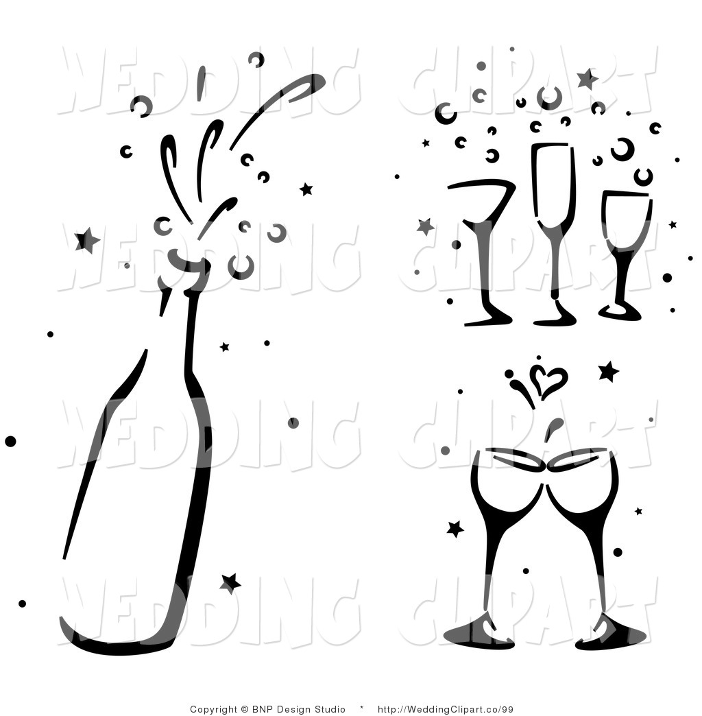 Preview  Vector Cartoon Marriage Clipart Of Black And White Wedding