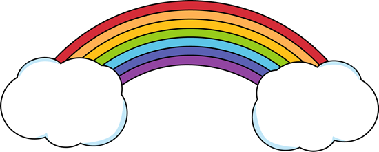 Rainbow And Clouds Clip Art   Colorful Rainbow And Clouds Image