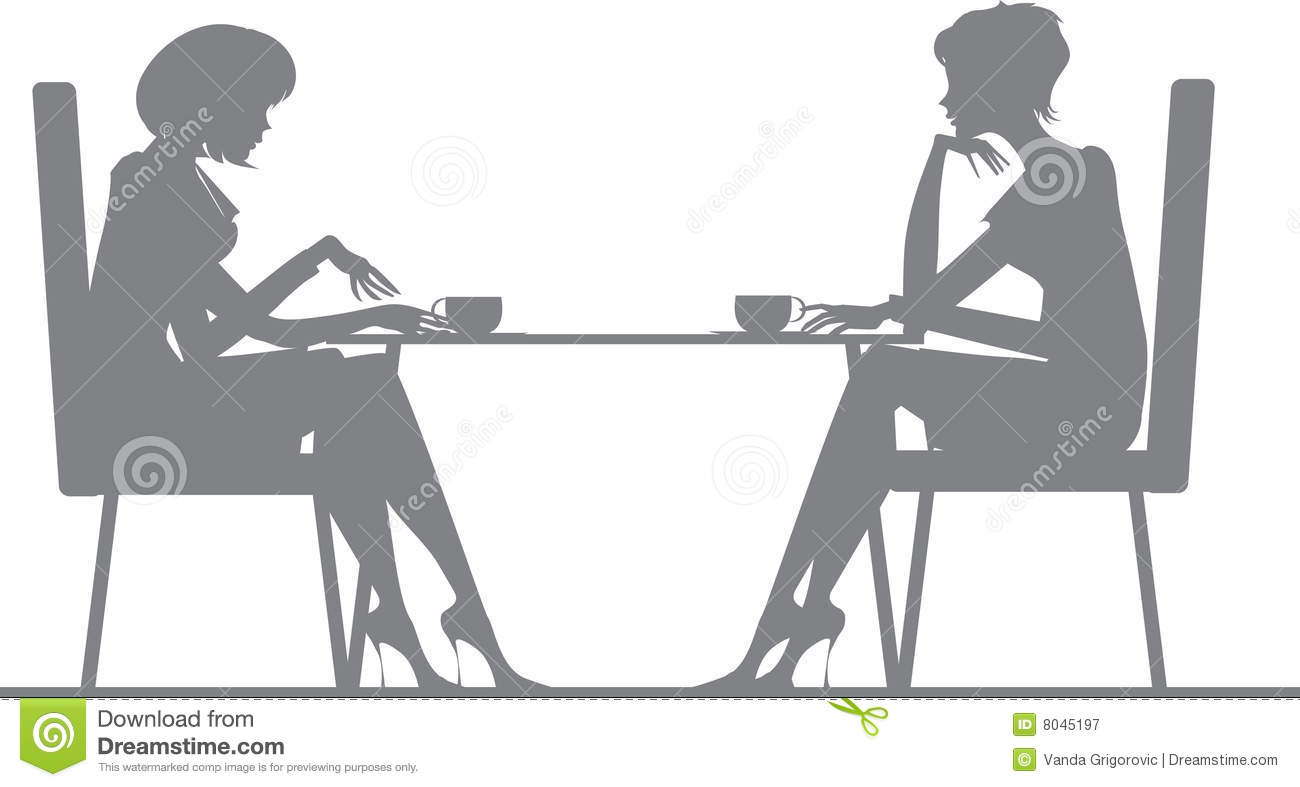 Royalty Free Stock Photography Friends Chatting Over Coffee