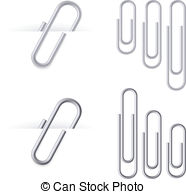 Set Of Realistic Clips Illustration On White Background