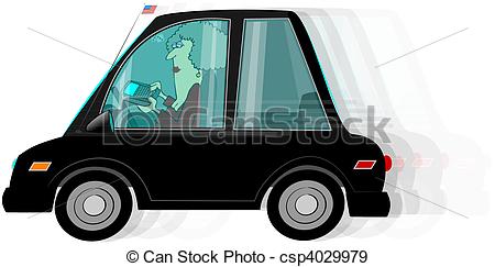 Stock Illustration   Texting While Driving   Stock Illustration