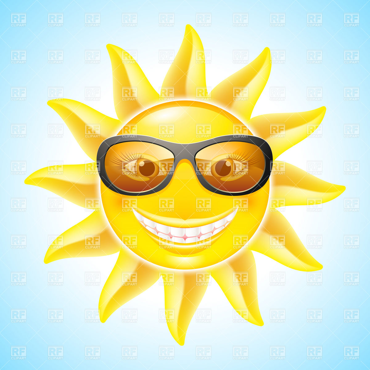 Sun With Retro Sunglasses Download Royalty Free Vector Clipart  Eps