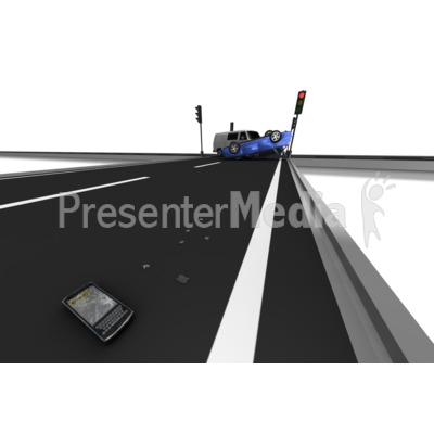Texting While Driving Accident Presentation Clipart