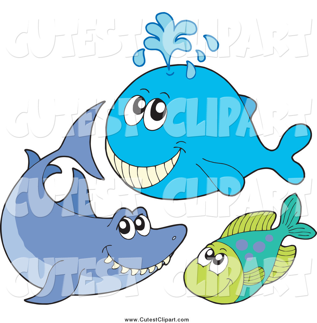 Vector Clip Art Of A Cute Happy Whale Shark And Fish By Visekart    