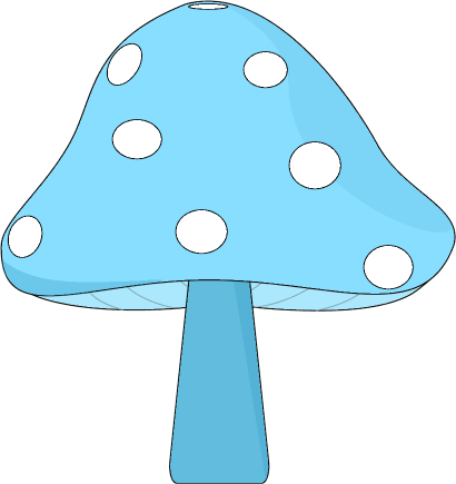 Blue Mushroom Clip Art Image   This Blue Mushroom Has A Blue Cap With