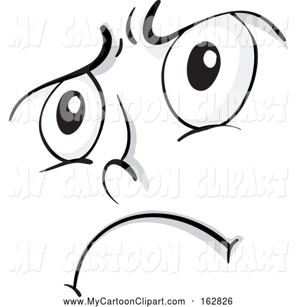 Clip Art Of A Grayscale Upset Face By Colematt    162826