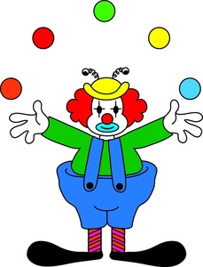Clown Clipart Image   Colorful Clown With Big Shoes Juggling Balls For