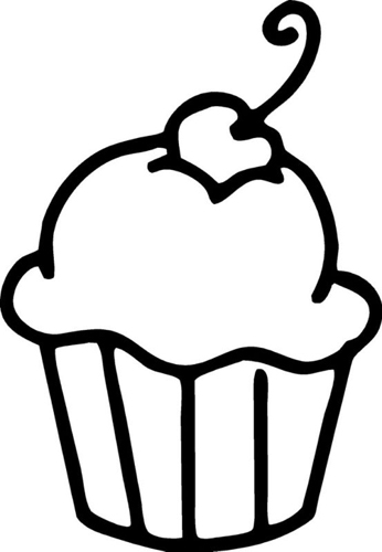 Cute Cupcake Outline Cake Ideas And Designs