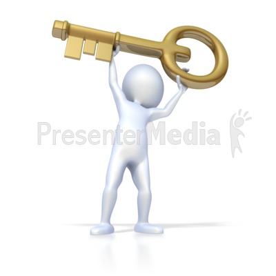 Figure Holding Gold Key   Education And School   Great Clipart For    