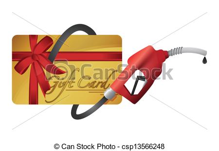Gift Card With A Gas Pump Nozzle Illustration Design Over A White