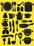 Illustration Of Cooking Utensil Set In Black And White 134873501 Jpg