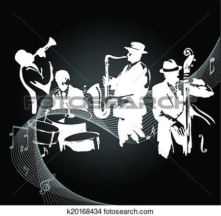 Jazz Band View Large Clip Art Graphic