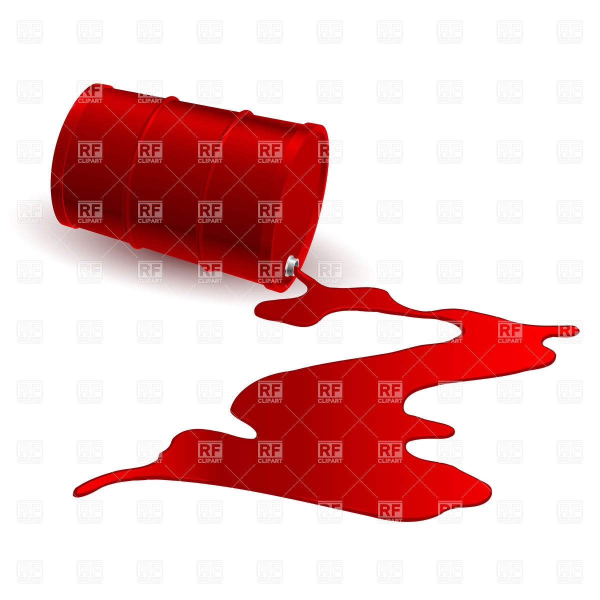 Oil Drum And Spilled Red Liquid Download Royalty Free Vector Clipart    
