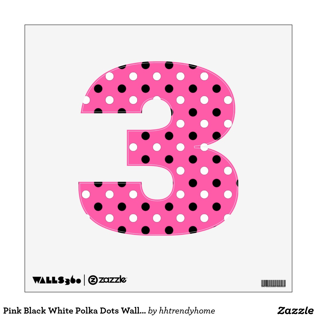 Pink Polka Dot Number 1 Pink Black White Polka Dots