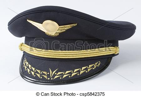 Stock Images Of Officers Hat   Pilot Hat With Gold Insignia   Studio    